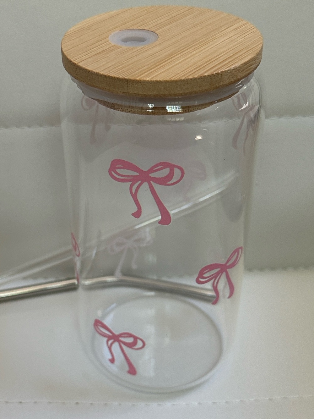 Breast Cancer Awareness NIB Glass Cup with Lid
